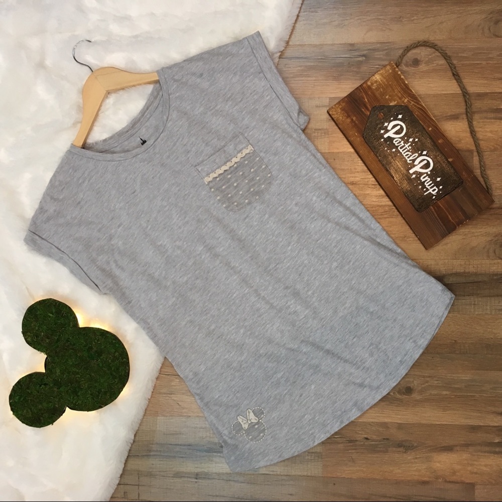 SALE! Disney Parks Gray Minnie Mouse Pocket Tee